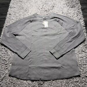 Calliville Sweater Mens XL Gray Long Sleeve Pullover 1/4 Button Casual